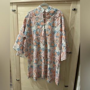 La Vie Style House Mini Caftan - pastel floral lace